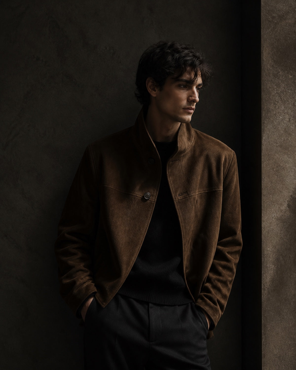 Original editorial portrait in tobacco and charcoal tones
