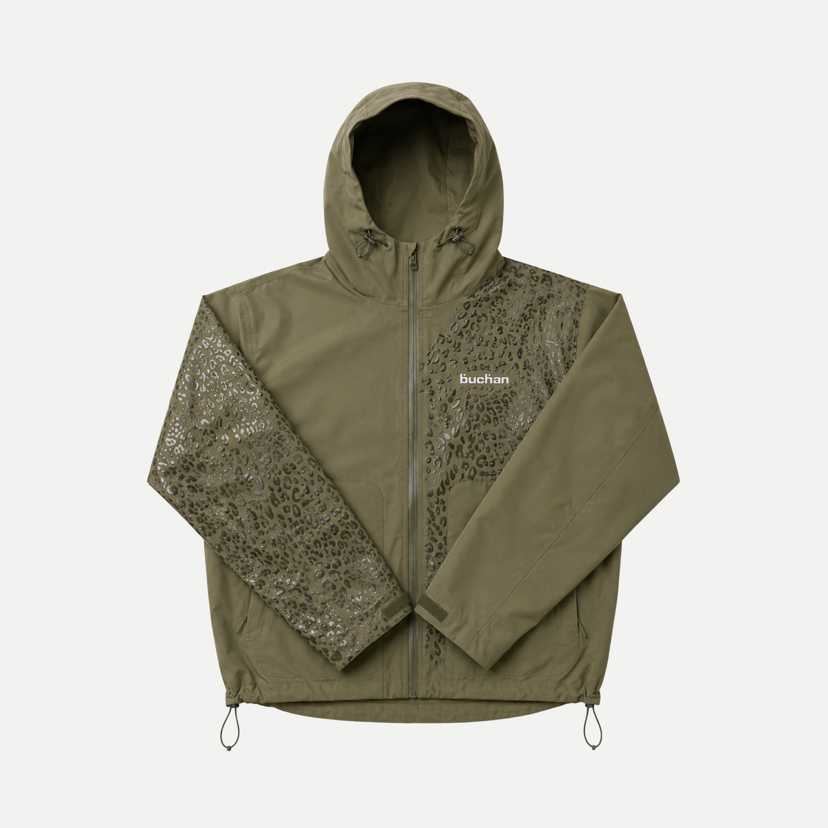 Green rain jacket