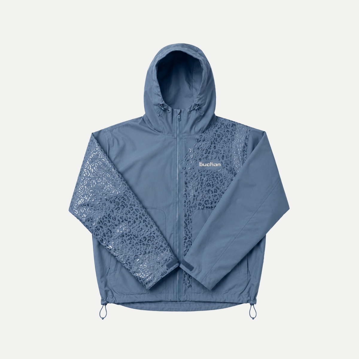 Blue rain jacket