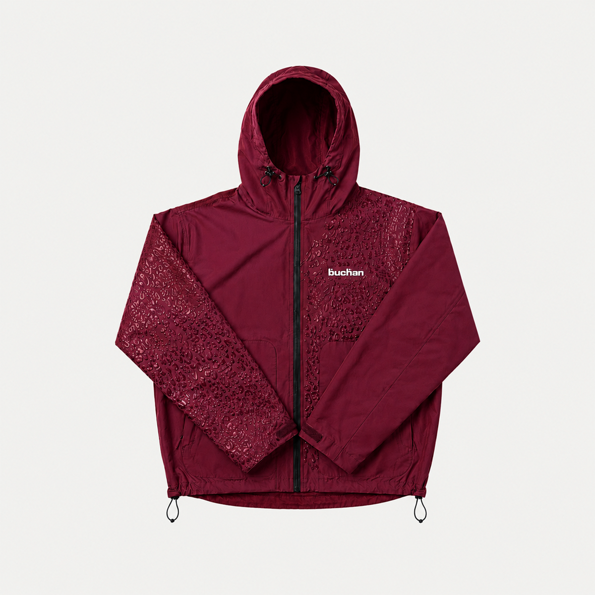 Burgundy rain jacket